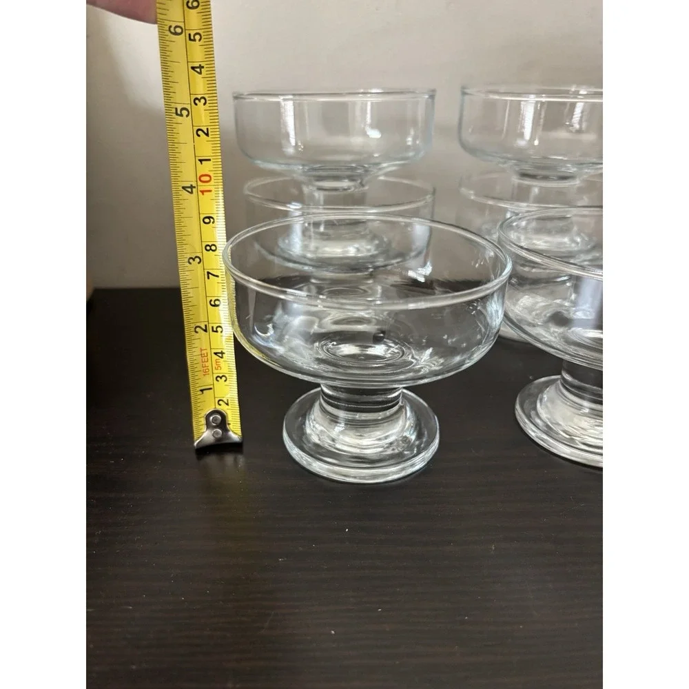 6 Pack Crystal Glass Dessert Bowls, 6.5 oz Ice Cream, Fruit, Pudding, VINTAGE